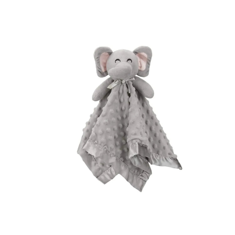 Pro Goleem grey elephant security blanket with plush head and soft blanket attached