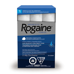 Rogaine Men’s 5%  Foam extra strength hair regrowth treatment box packaging
