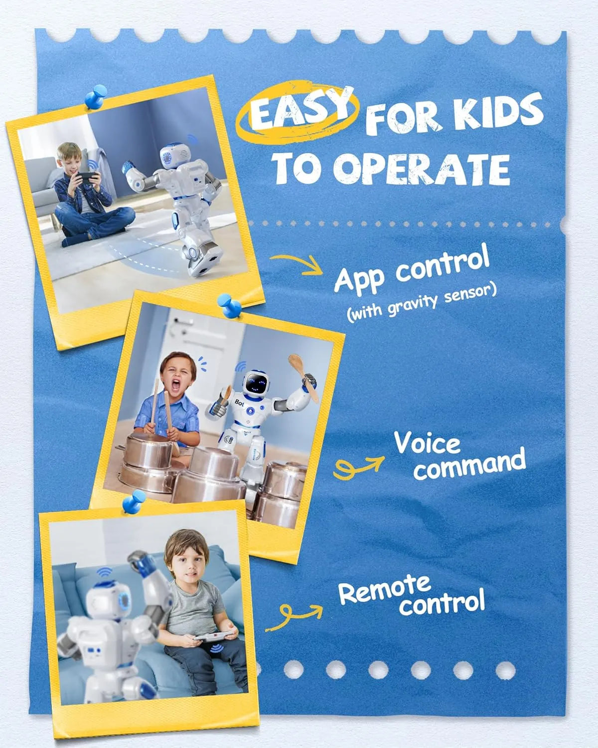 Ruko 1088 interactive robot for kids with app control, voice command and remote control features