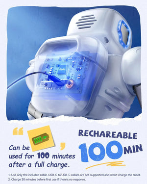 Ruko 1088 programmable robot toy with rechargeable battery providing up to 100 minutes of playtime