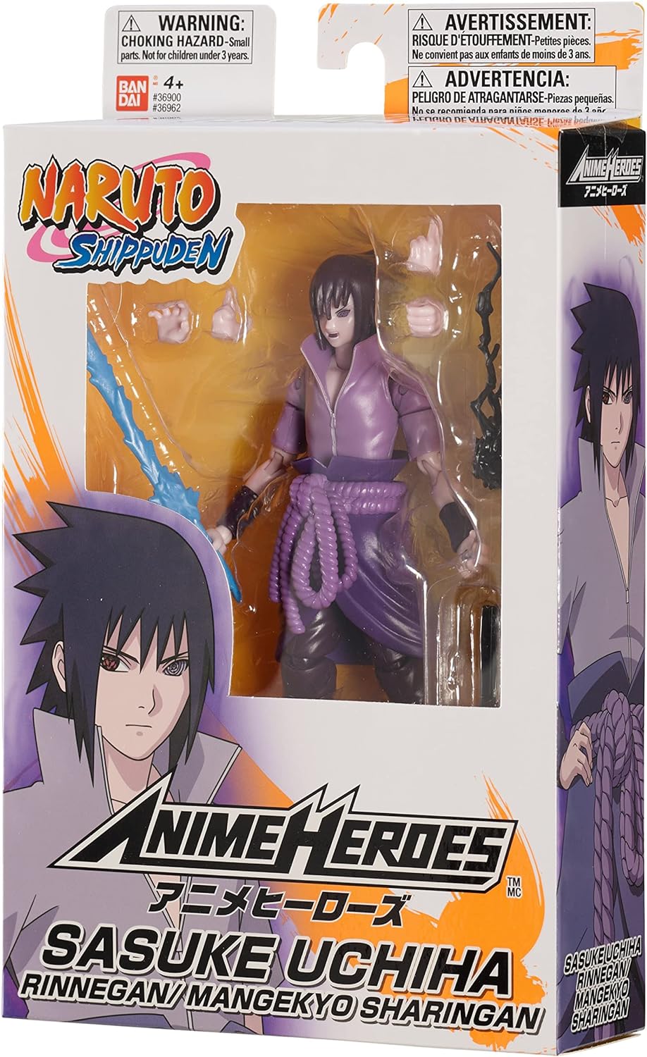 ANIME HEROES - Naruto Shippuden - Uchiha Sasuke Rinnegan/Mangekyo Sharingan Action Figure