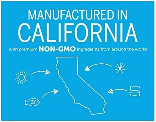 SmartyPants Kids Formula gummies manufactured in California with premium non-GMO ingredients graphic
