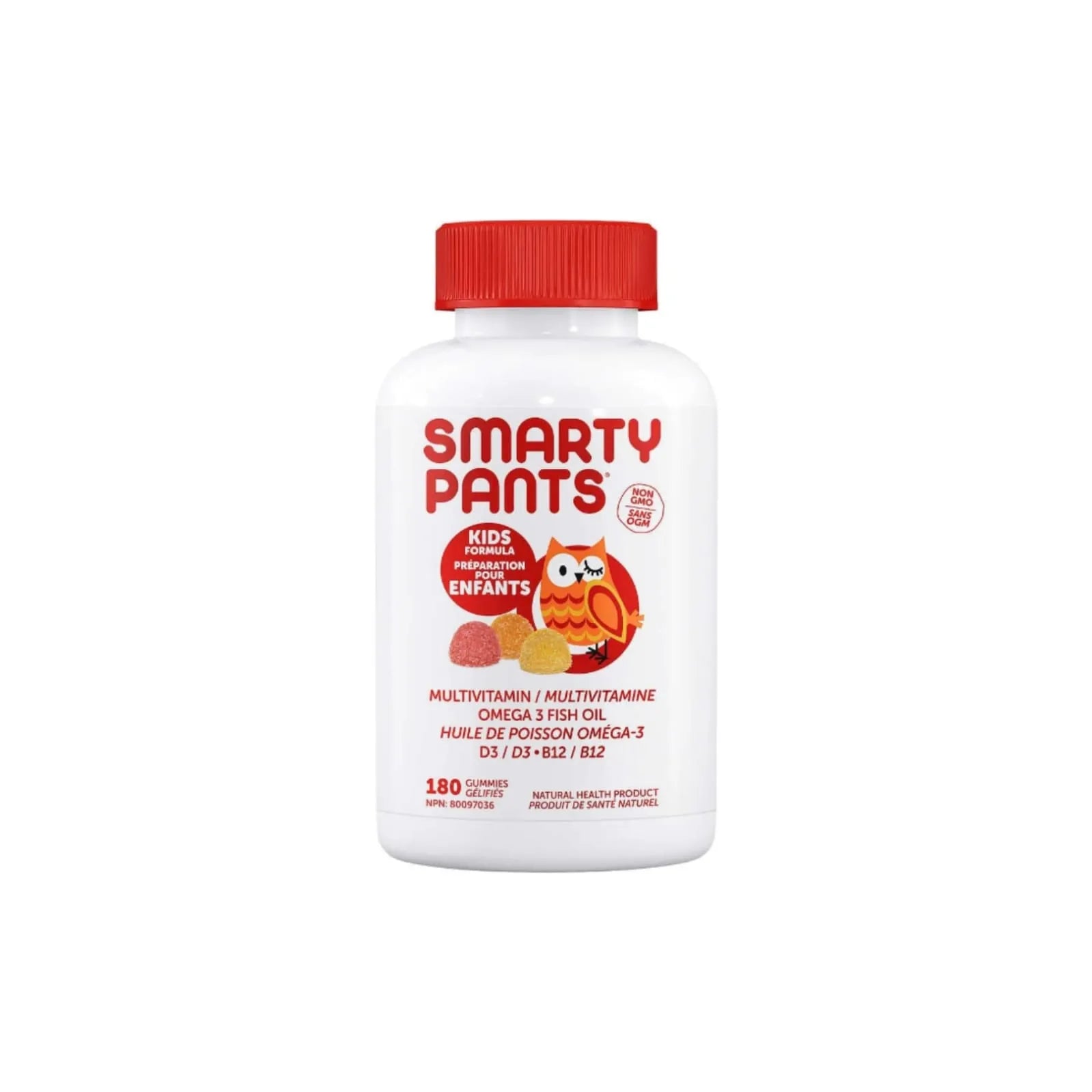 SmartyPants Kids Formula multivitamin and omega-3 fish oil gummies 180 count bottle