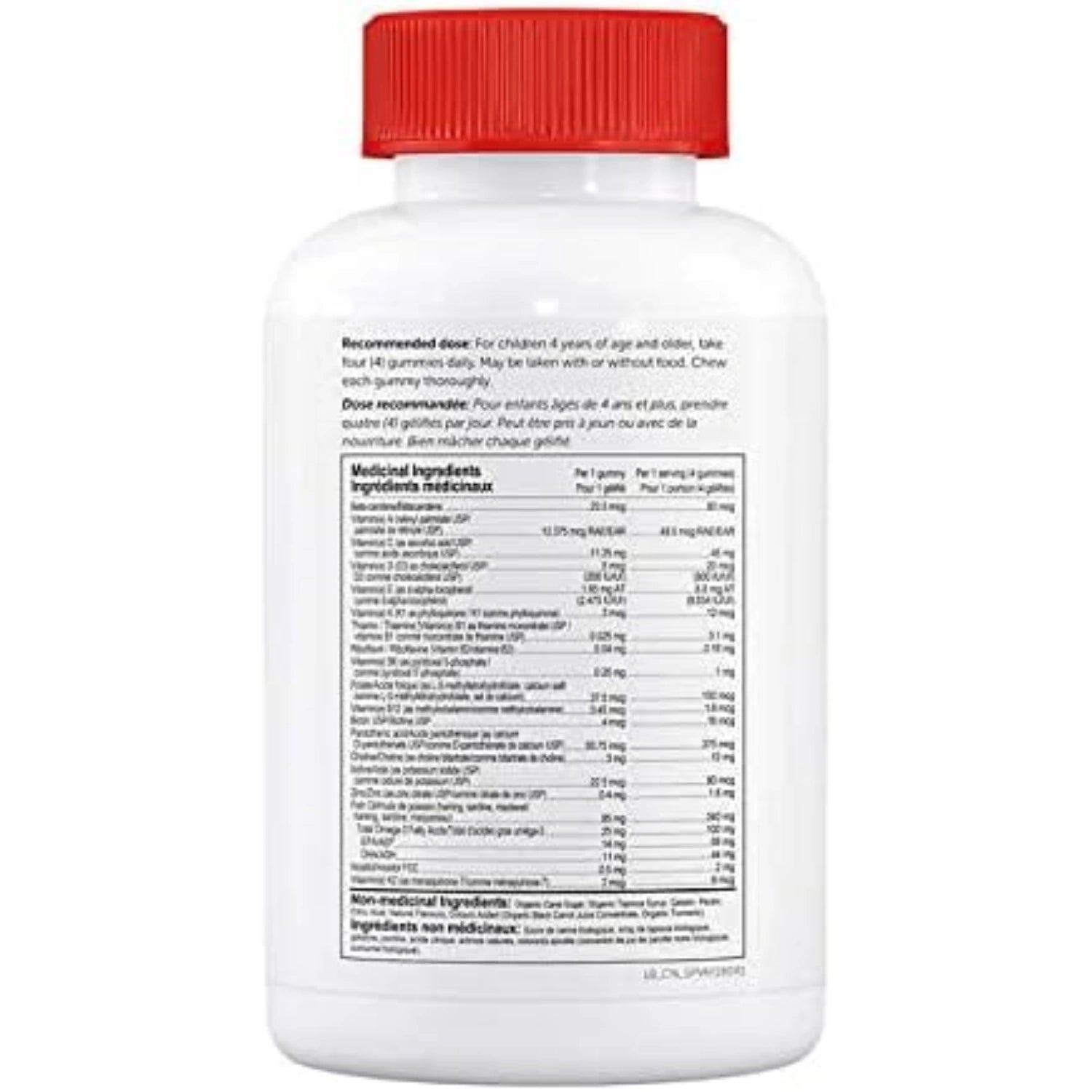 SmartyPants Kids Formula multivitamin omega-3 gummies supplement facts label 180 count