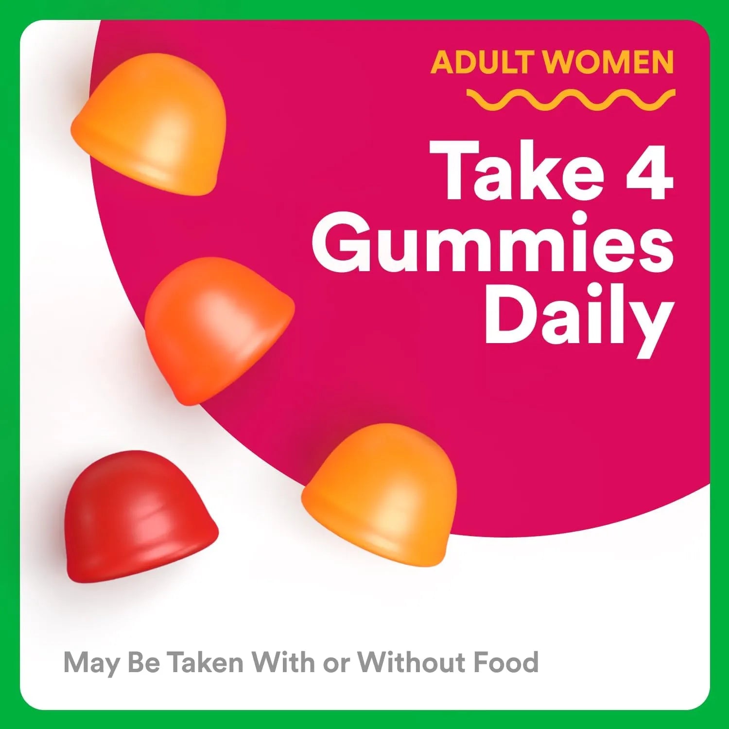 SmartyPants Organic Women’s Multivitamin Gummies adult women take 4 gummies daily serving suggestion