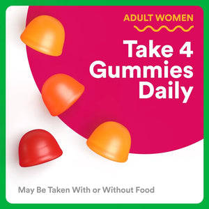 SmartyPants Organic Women’s Multivitamin Gummies adult women take 4 gummies daily serving suggestion