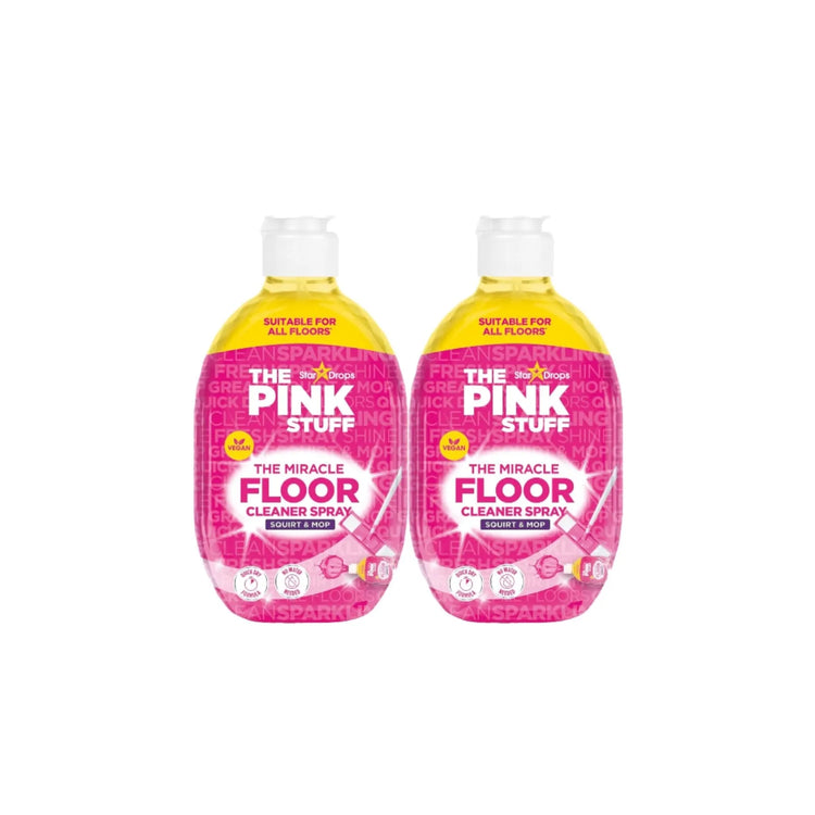 Two bottles of Stardrops The Pink Stuff Miracle Floor Cleaner Spray Squirt and Mop formula suitable for sealed hard floors.