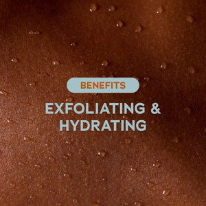 Tree Hut Shea Sugar Scrub benefits image highlighting exfoliating and hydrating body care properties.