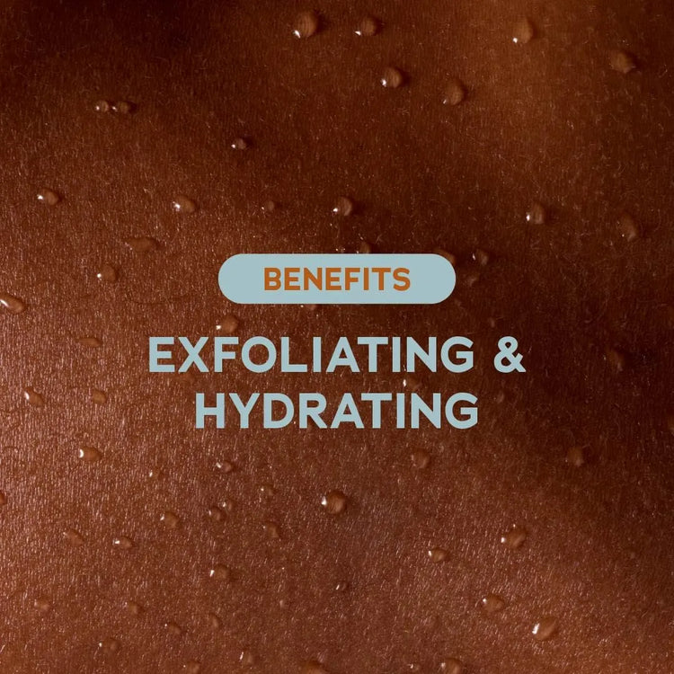 Tree Hut Shea Sugar Scrub benefits image highlighting exfoliating and hydrating body care properties.