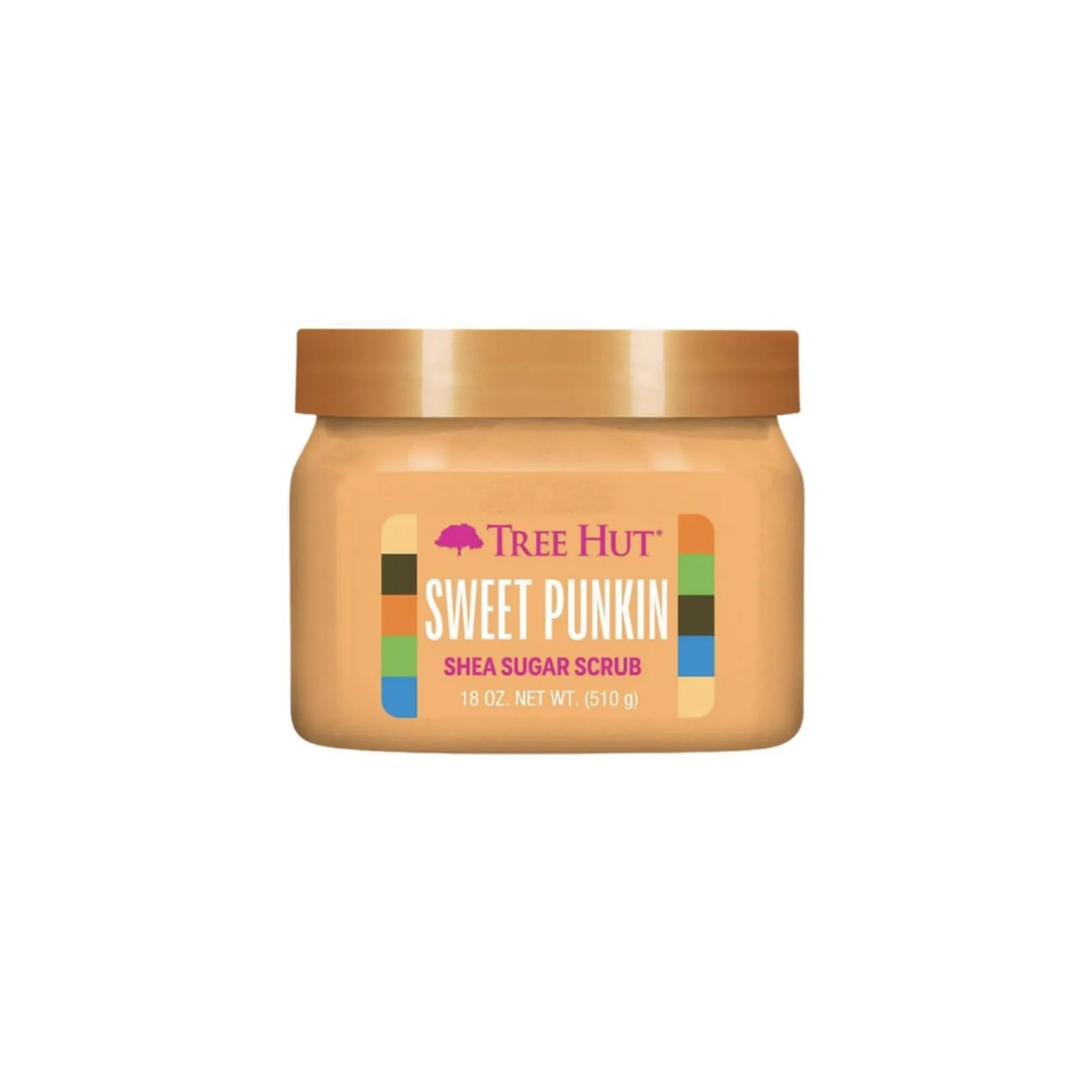 Tree Hut Sweet Pumpkin Shea Sugar Scrub 18 oz jar for hydrating and exfoliating body care.