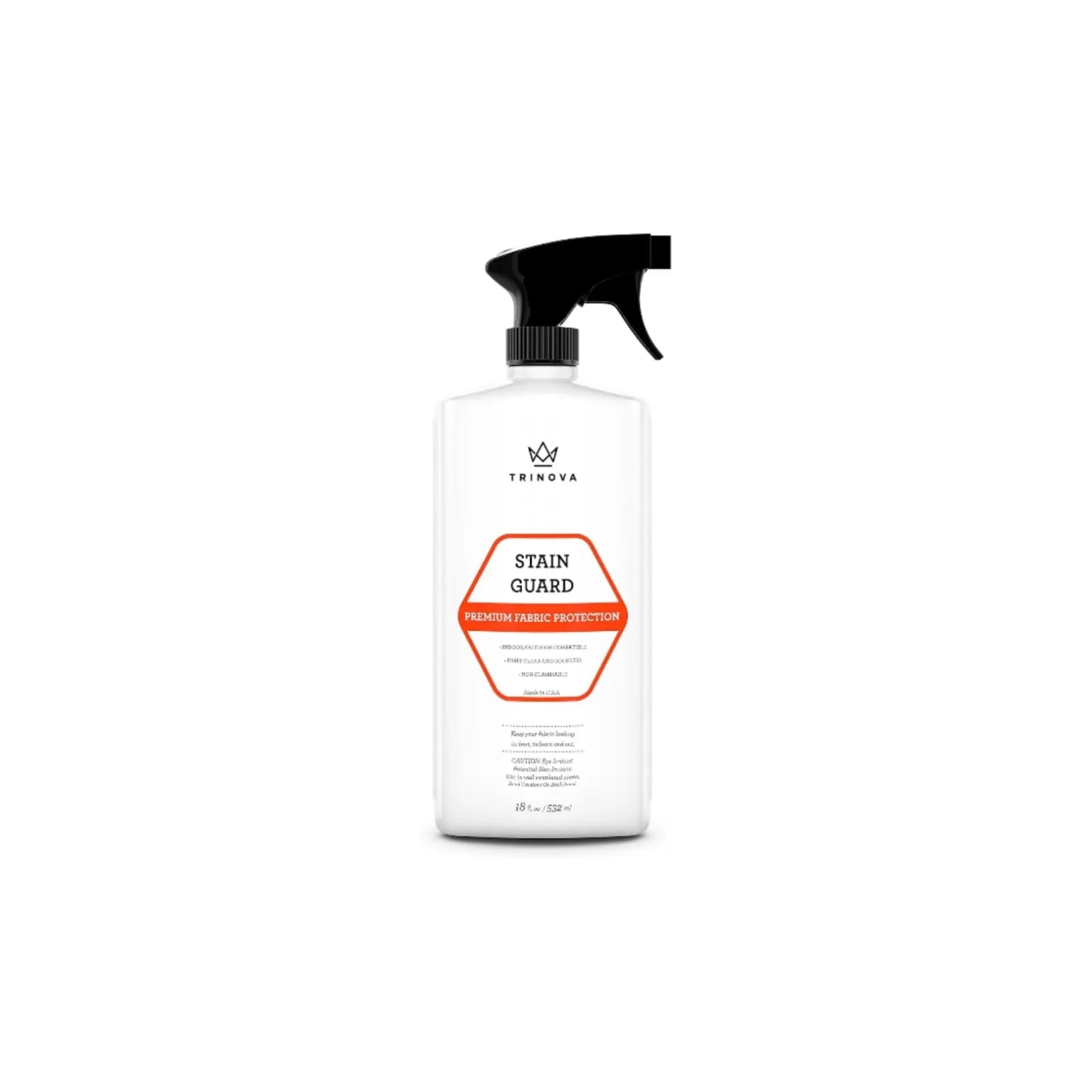 TriNova Fabric Protector Spray 18oz stain guard bottle for upholstery, furniture, carpet, and fabric protection.