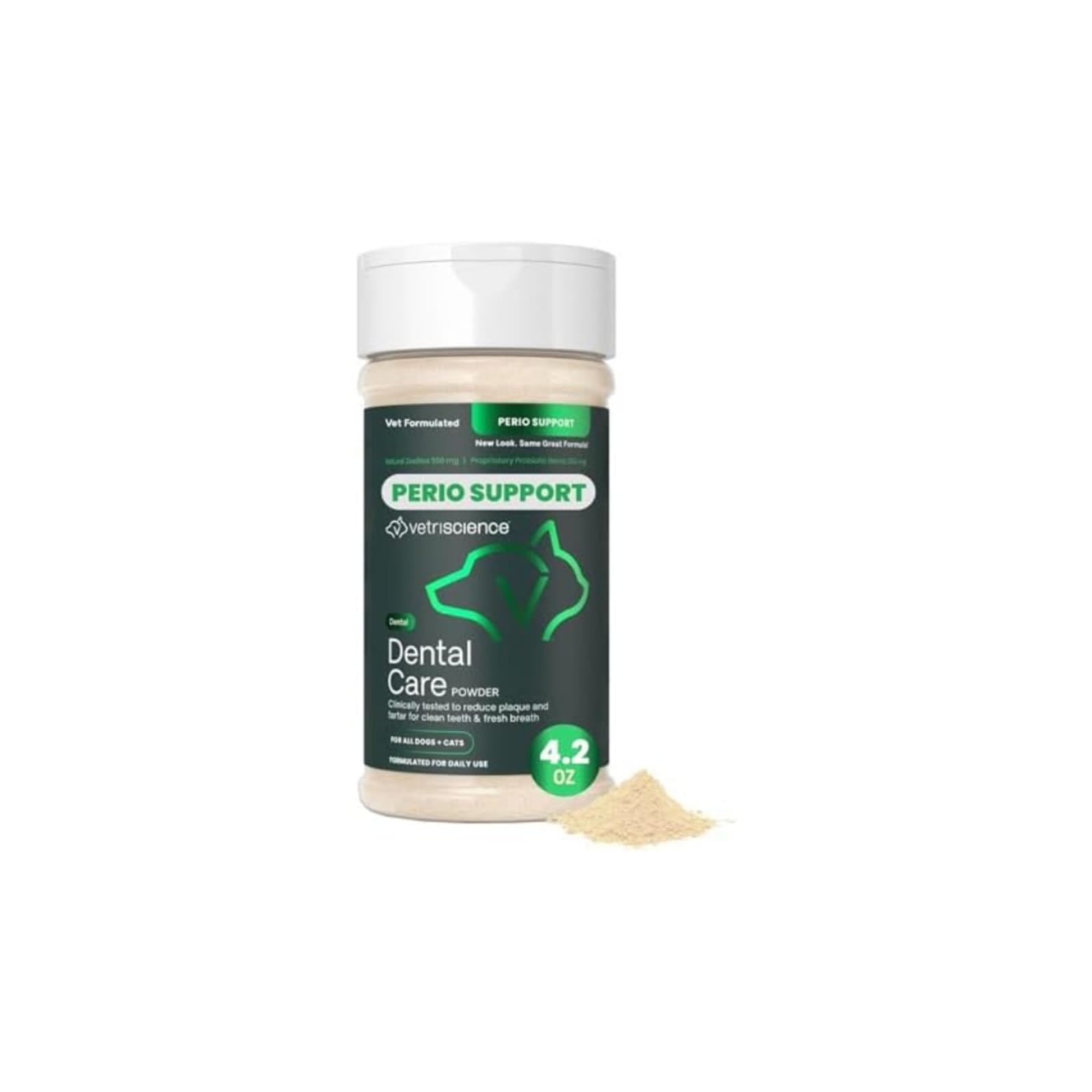 VetriScience Perio Support Dental Care Powder 4.2 oz bottle front view
