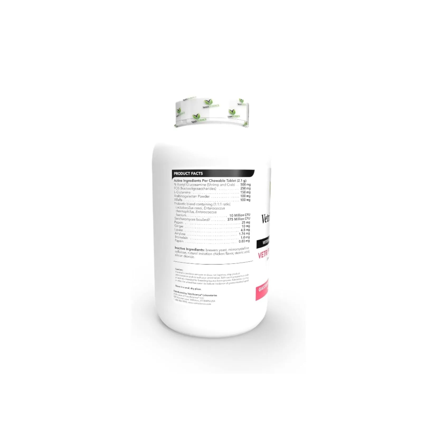 VetriScience Vetri Probiotic BD product facts and ingredient label for dogs