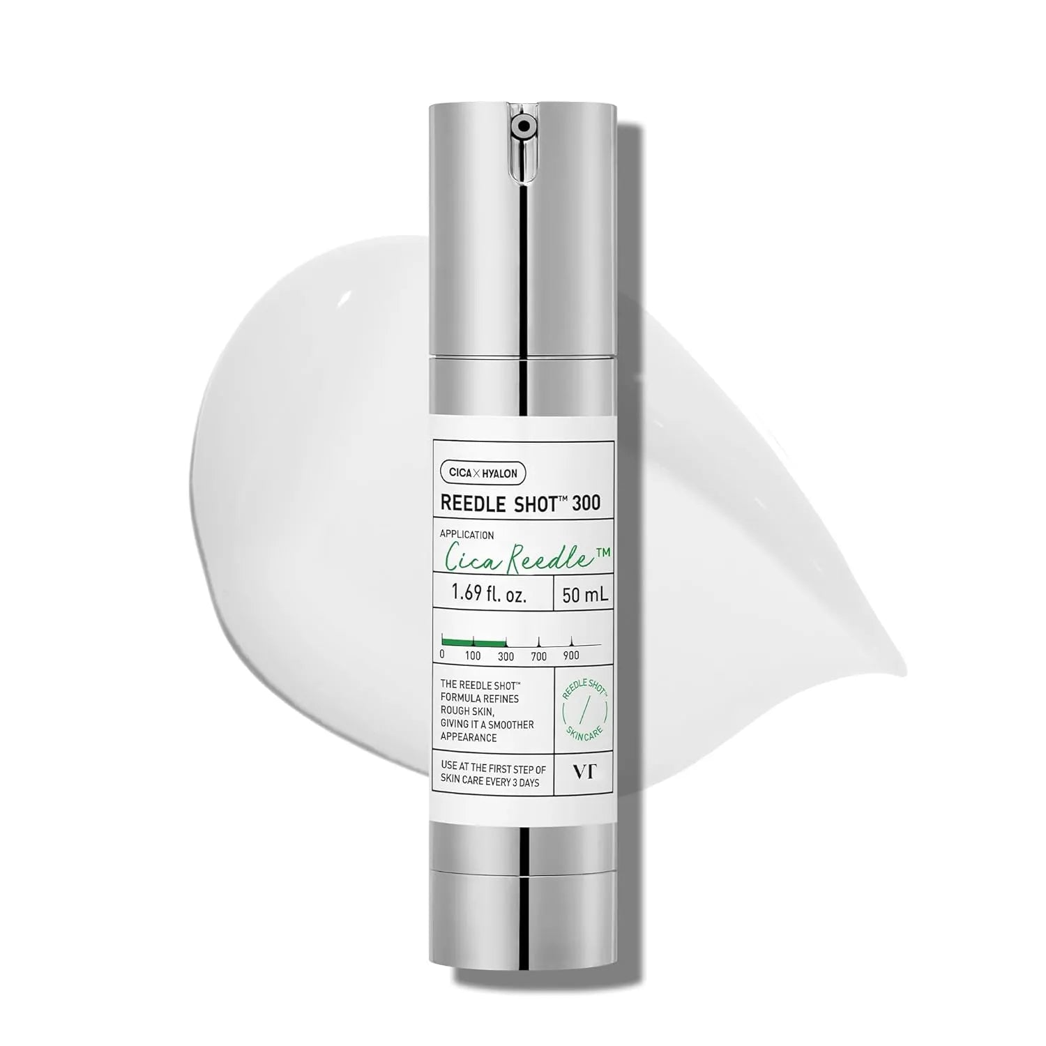 VT COSMETICS CICA Reedle Shot 300 microneedling serum bottle 50ml with texture